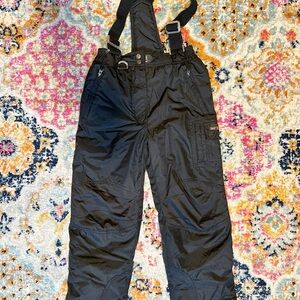 32 Degrees Black Kids Snow/Ski pants w/ detachable suspenders